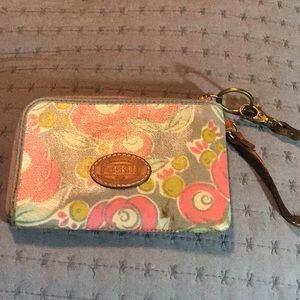Fossil brand zippered wristlet